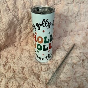 Festive Holiday 20oz Tumbler with Straw